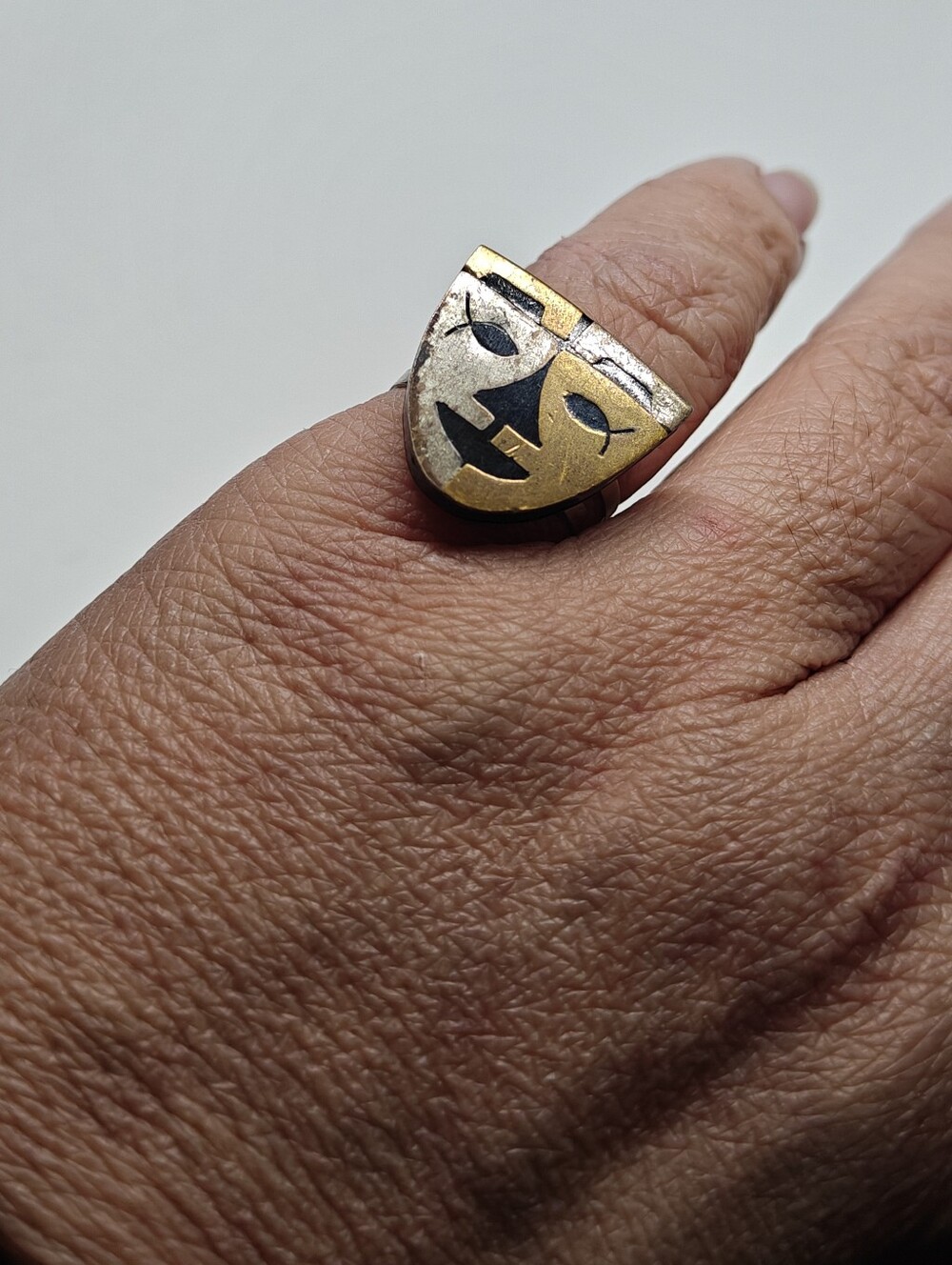 Aztec Warrior mask adjustable ring - Picture 2 of 12